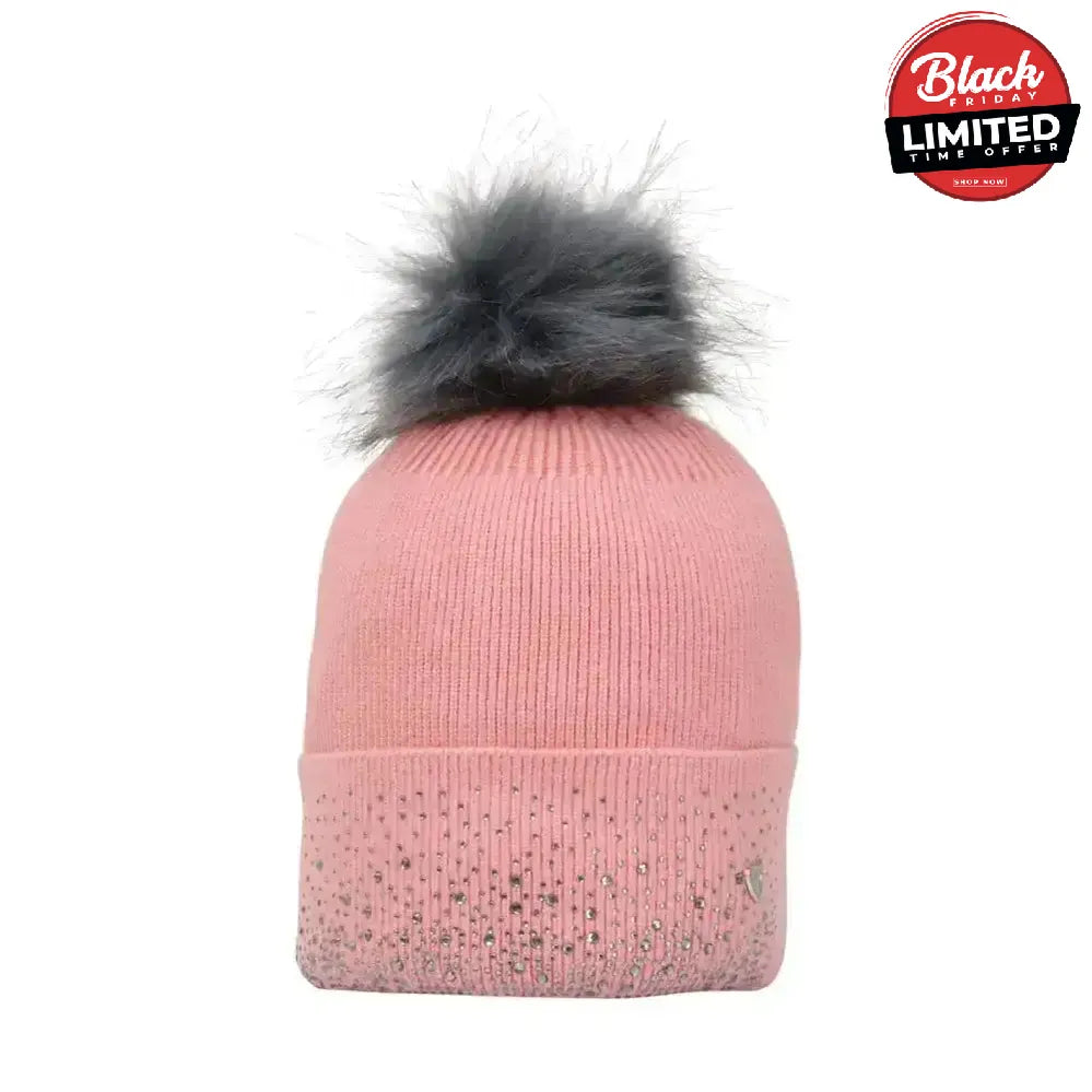 Hy Equestrian Synergy Diamante Bobble Hat Aqua Headwear & Neckwear