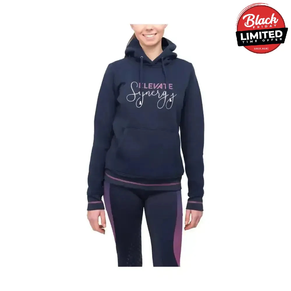 Hy Equestrian Synergy Elevate Hoodie Navy/Fig Large Hoodies