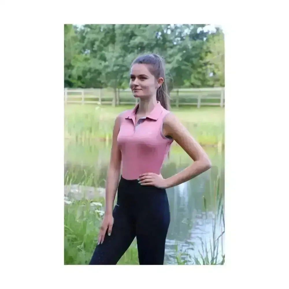 Hy Equestrian Synergy Sleeveless Polo X Small Aqua Base Layers