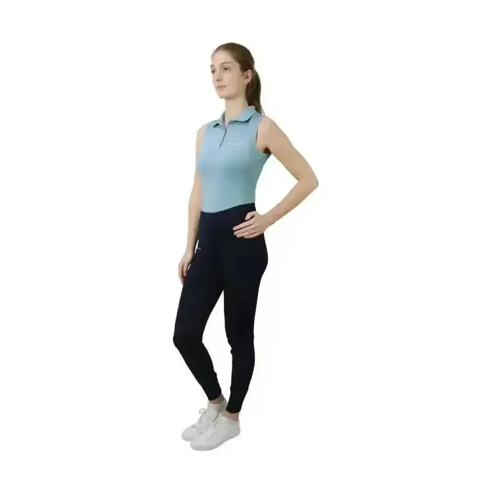Hy Equestrian Synergy Sleeveless Polo X Small Aqua Base Layers