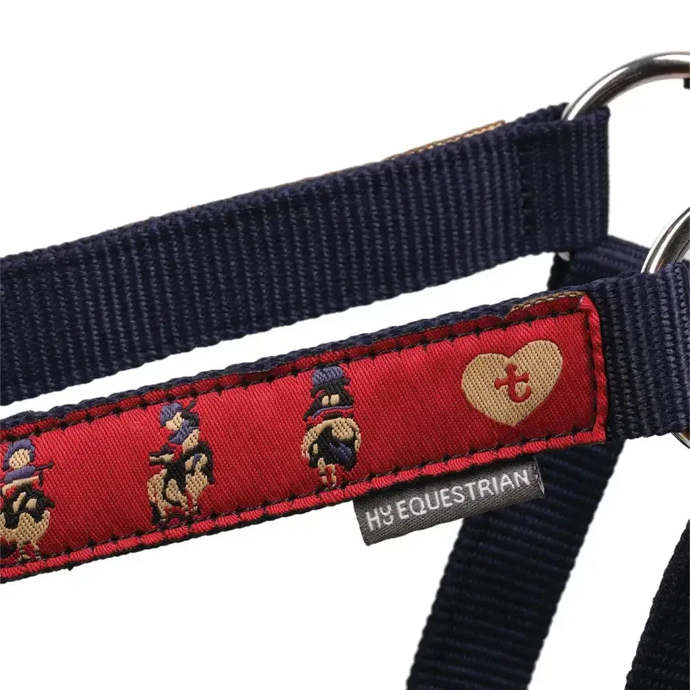 Hy Equestrian Thelwell Collection Balancing Act Head Collar & Lead Rope Red/Navy Shetland Headcollar Sets