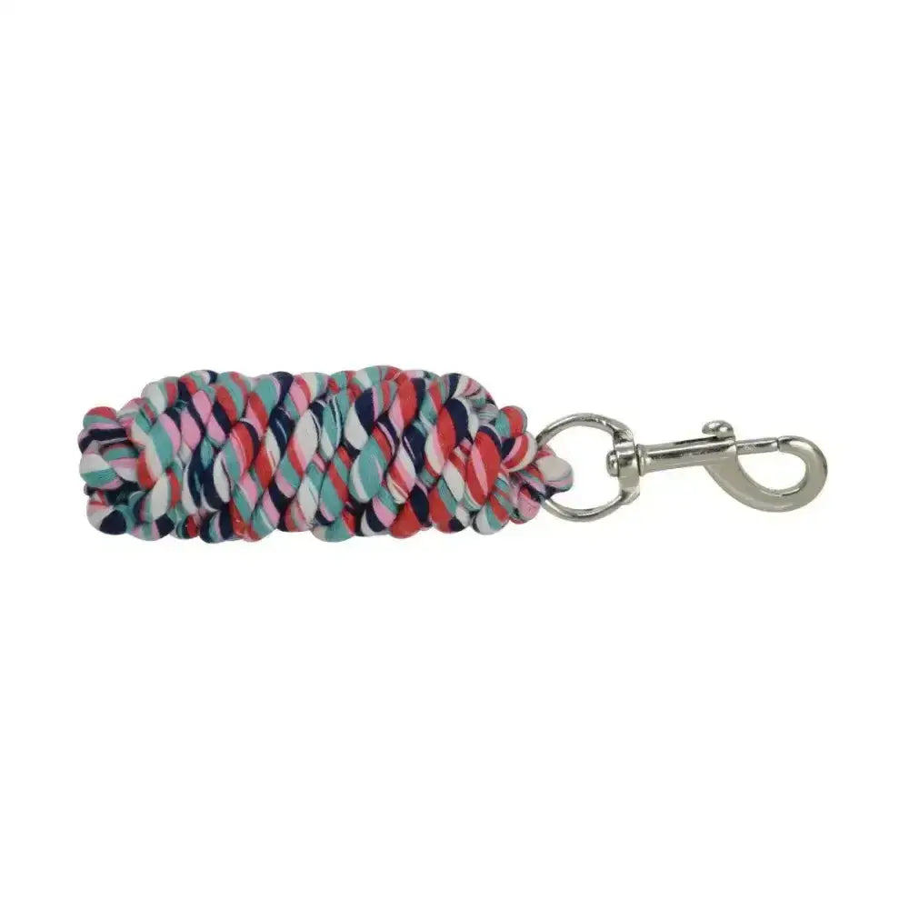 Hy Equestrian three toned lead rope in colorful braided nylon with a silver clip fun lead rope for equestrian use