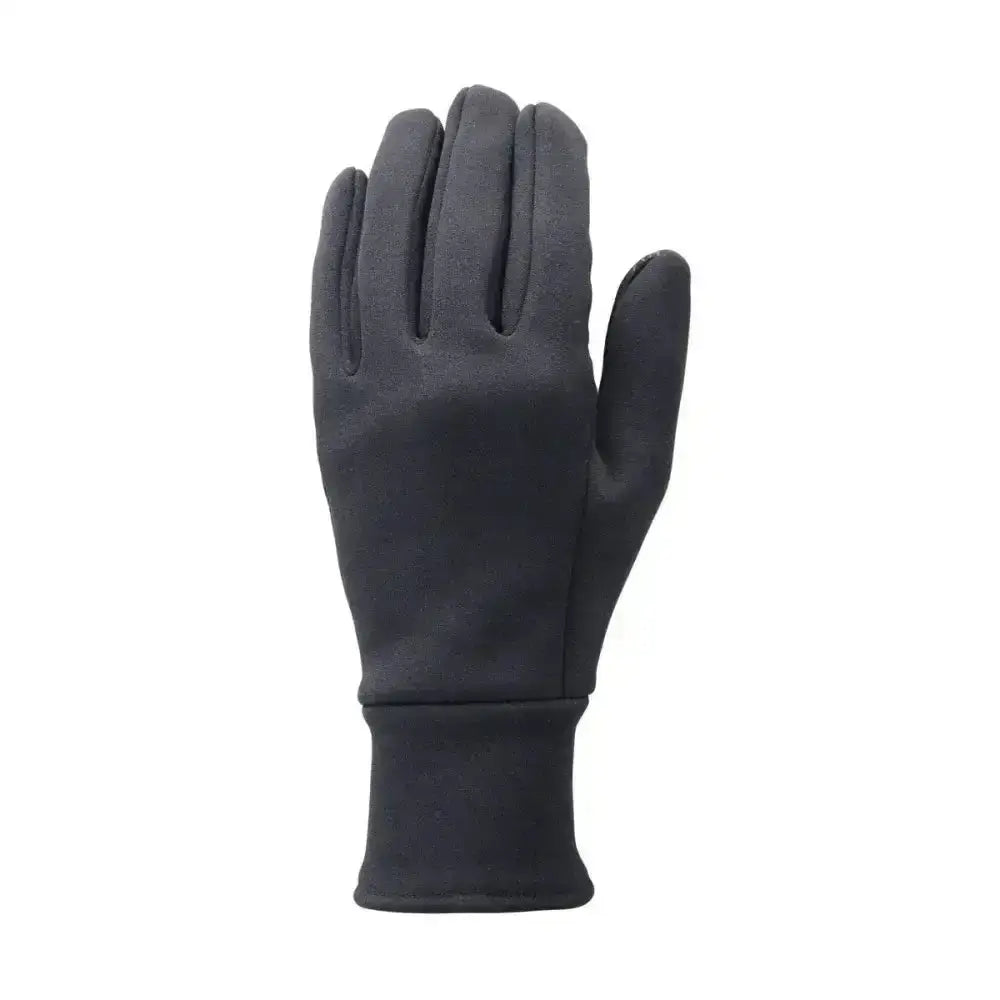 Black hy equestrian ultra grip neoprene fleece glove with fleece lining and reinforced finger seams for extra grip