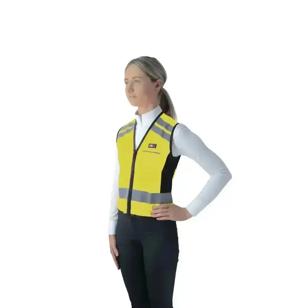 HY Equestrian Waistcoat - Please Pass Wide & Slow by Hy Equestrian Yellow/Black X X Small Hi-Vis