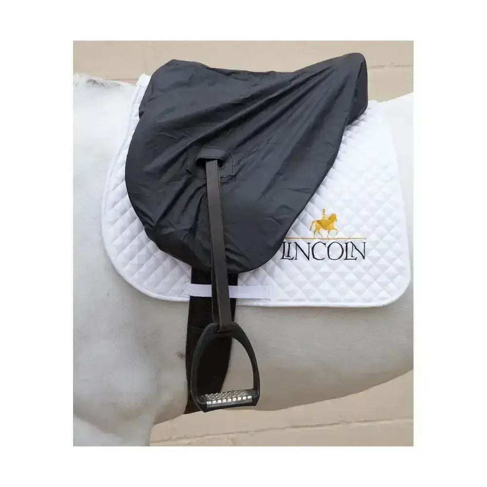 Black hy equestrian waterproof ride on saddle cover with adjustable straps and reinforced handle for total protection