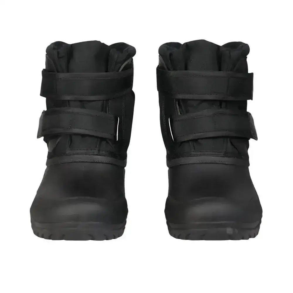 Black equestrian winster short winter boots with adjustable velcro straps rubber sole perfect yard boot design