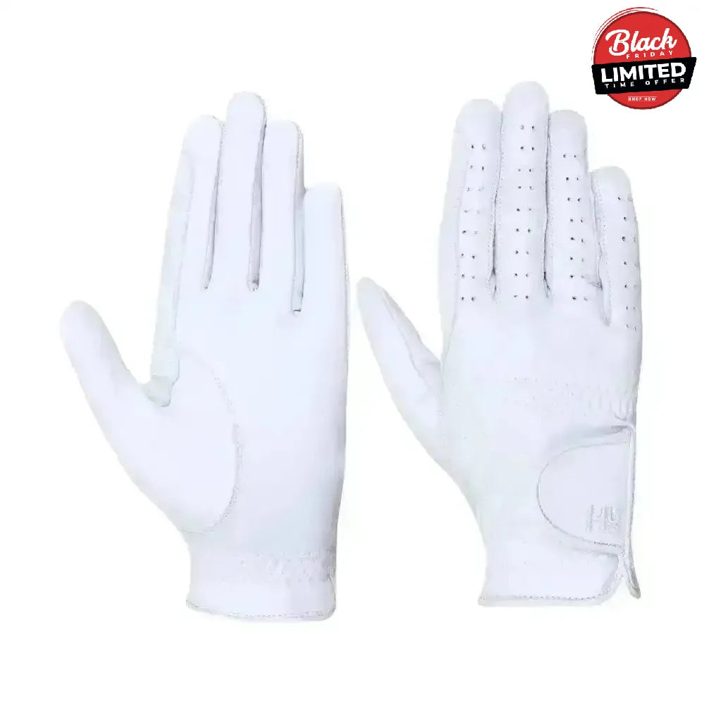 Hy Leather Childs Riding Gloves White X Small Riding Gloves