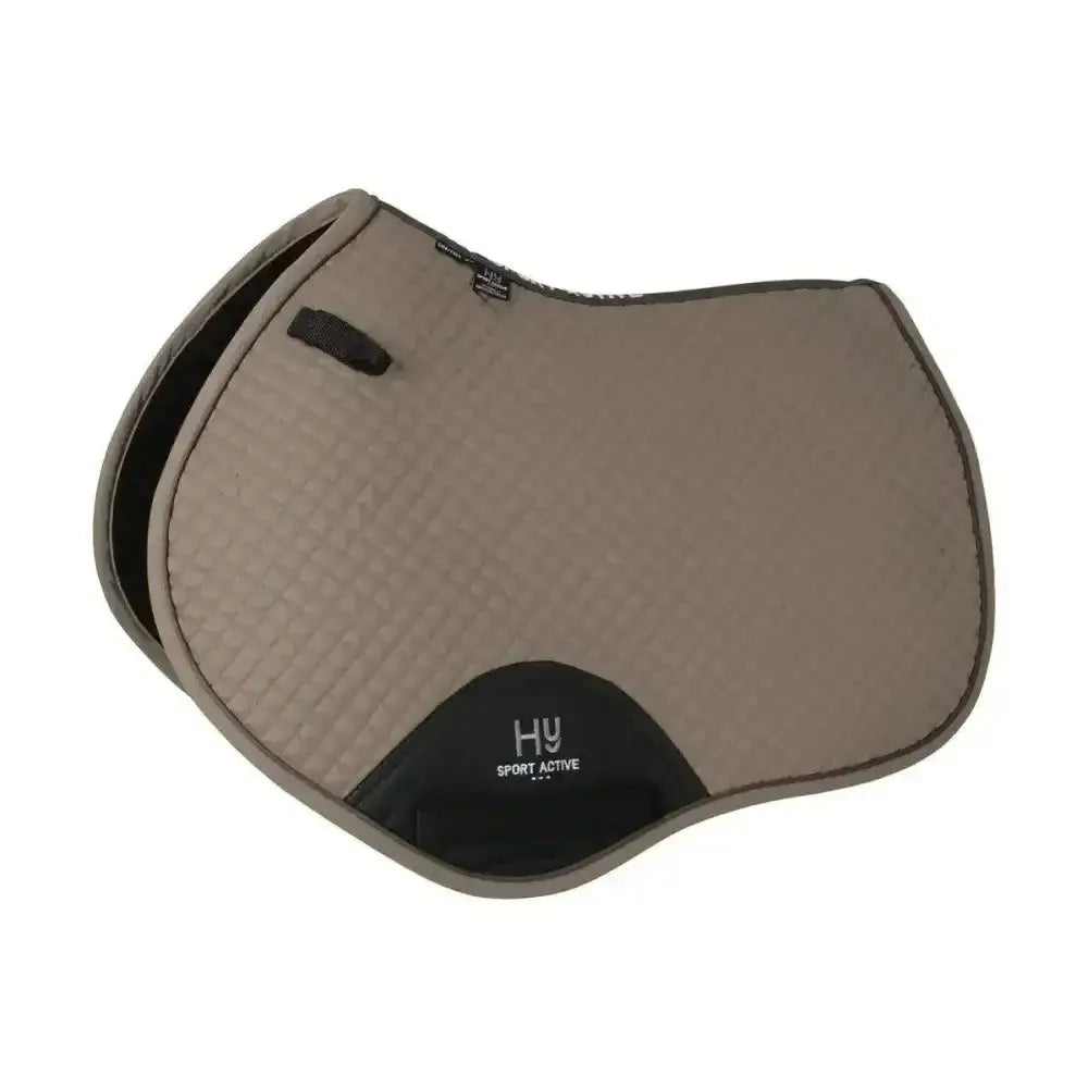 Gray and black hy sport active close contact saddle pad with quilted texture and breathable fabric for active riding