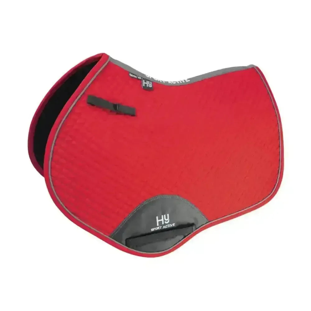 Hy Sport Active Close Contact Saddle Pad Rosette Red Full Saddle Pads