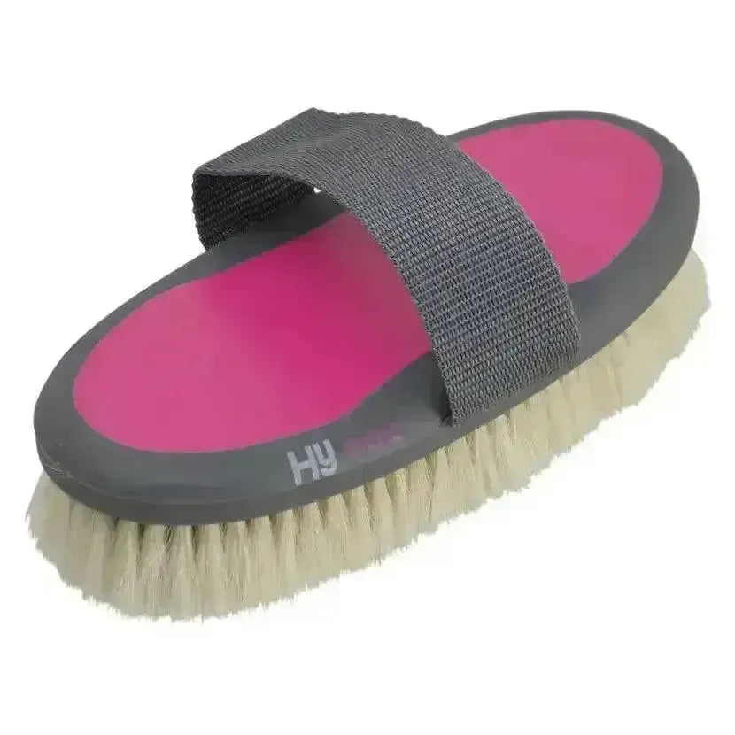 Hy Sport Active Groom Goat Hair Body Brush Cobalt Pink Body Brushes