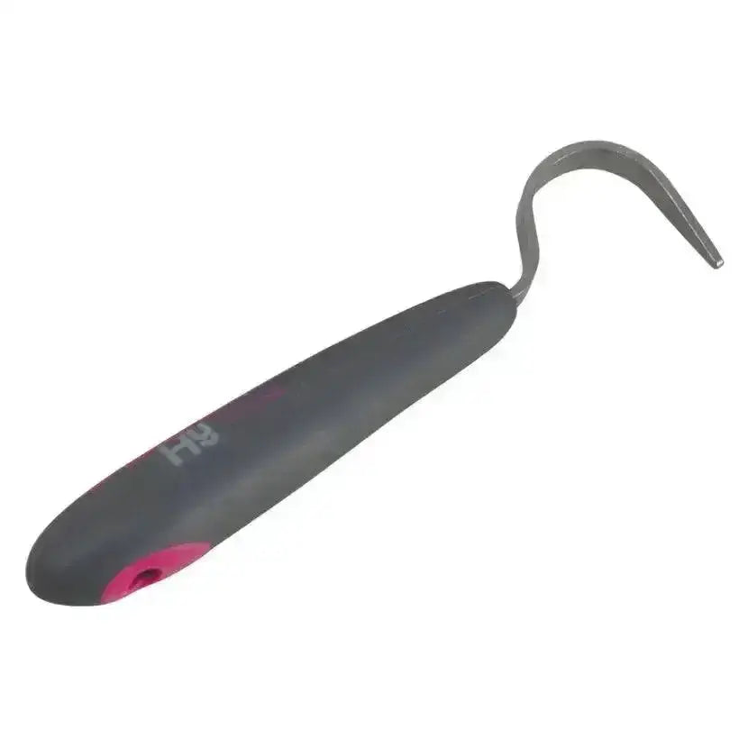 Gray and pink hy sport active groom garden weeder with curved soft touch stainless metal tip for easy weeding