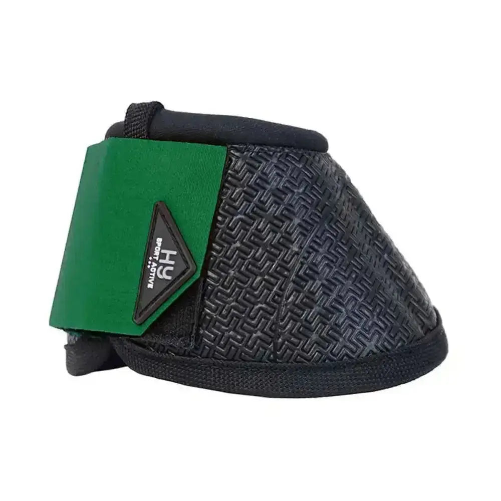 Green and black hy sport active over reach boots with textured pattern from active colour collection boots match perfectly
