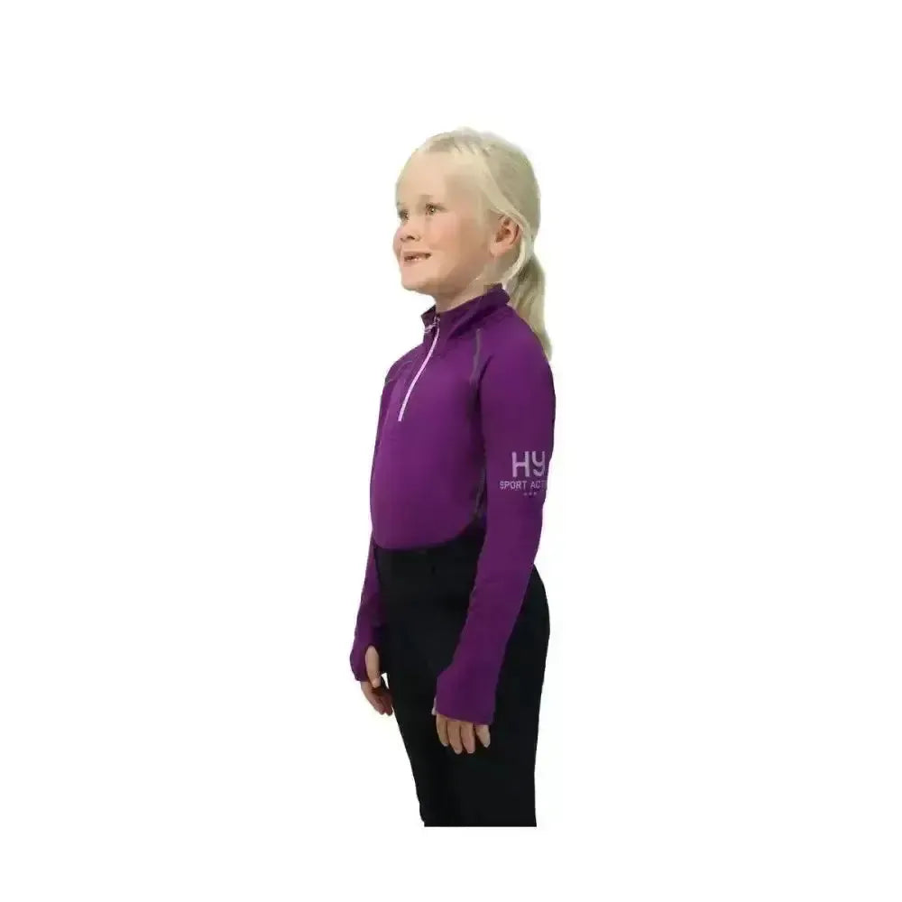 Hy Sport Active Young Rider Base Layer Amethyst Purple 5-6 Years Base Layers