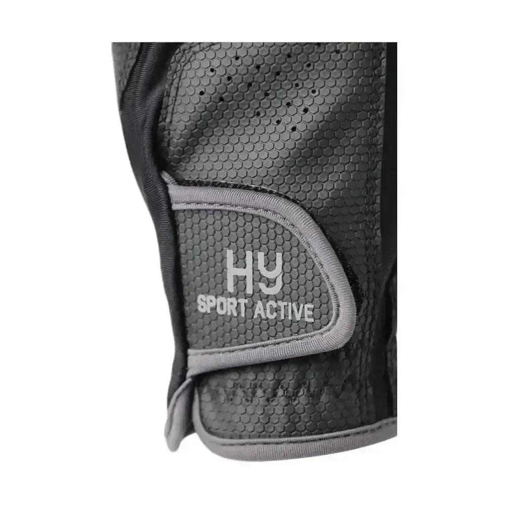 Hy Sport Active Young Rider Riding Gloves Black/Pencil Pointgrey Small Riding Gloves