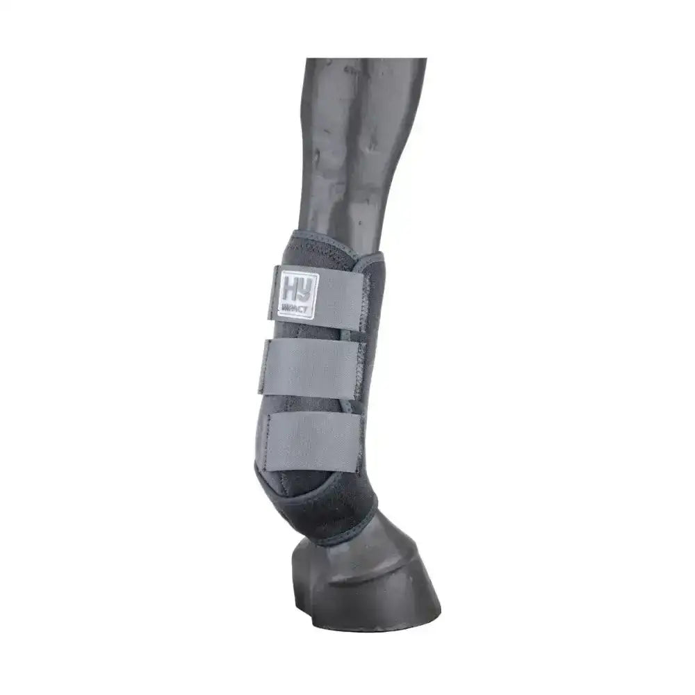 Gray hu hyconic sport support boots with three adjustable straps and a branded label for sport support boots ideal use