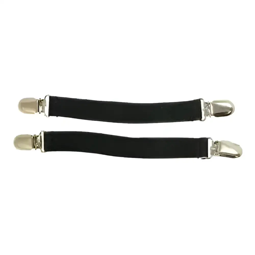 Black hyland elastic jodhpur clips with silver metal clasps perfect competition accessories for secure fit