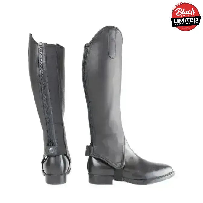 Hyland Leather Riding Gaiters Quality Leather Gaiters For Riding Black X Large Chaps & Gaiters