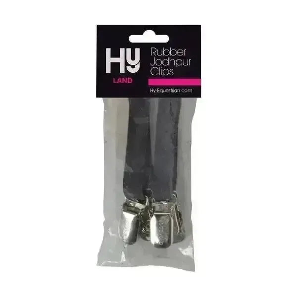 HyLAND Rubber Jodhpur Clips Brown Competition Accessories