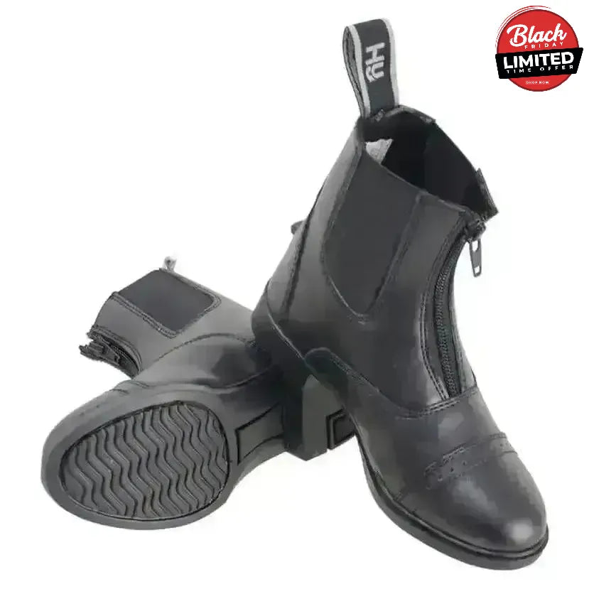 HyLand York Synthetic Jodhpur Boots - Adults Black 7 - Short Riding Boots