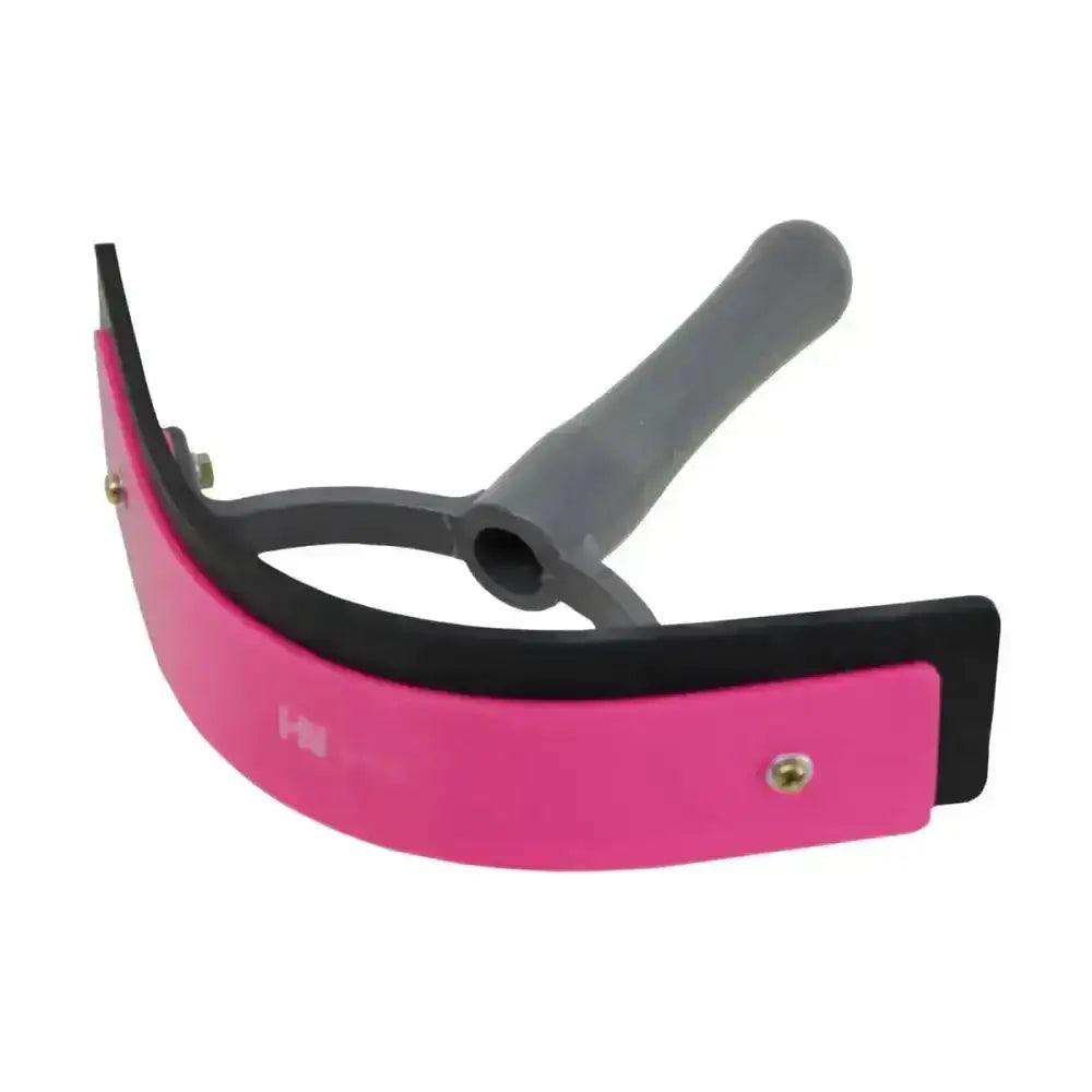 Hyshine active groom two tone sweat scraper in pink and black with gray soft touch handle for easy grooming