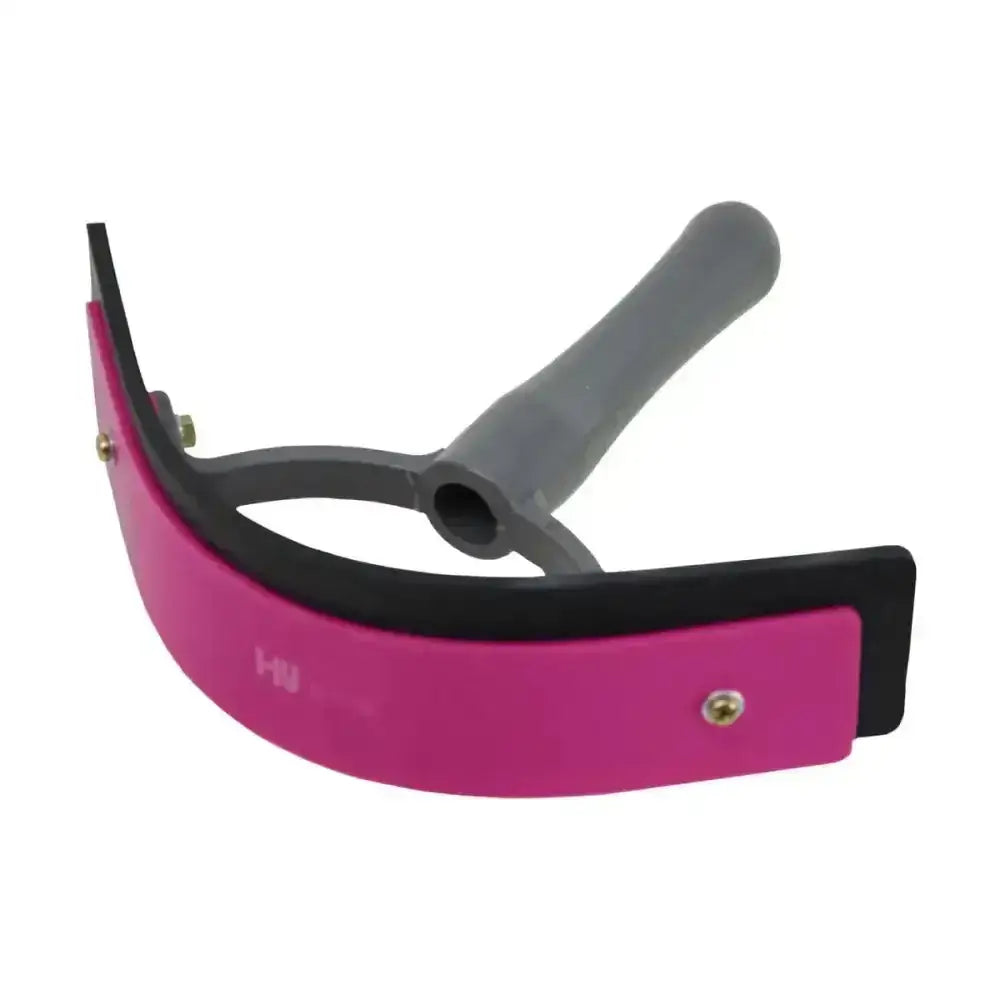 Hyshine active groom two tone sweat scraper in pink black with soft touch gray handle for easy grooming