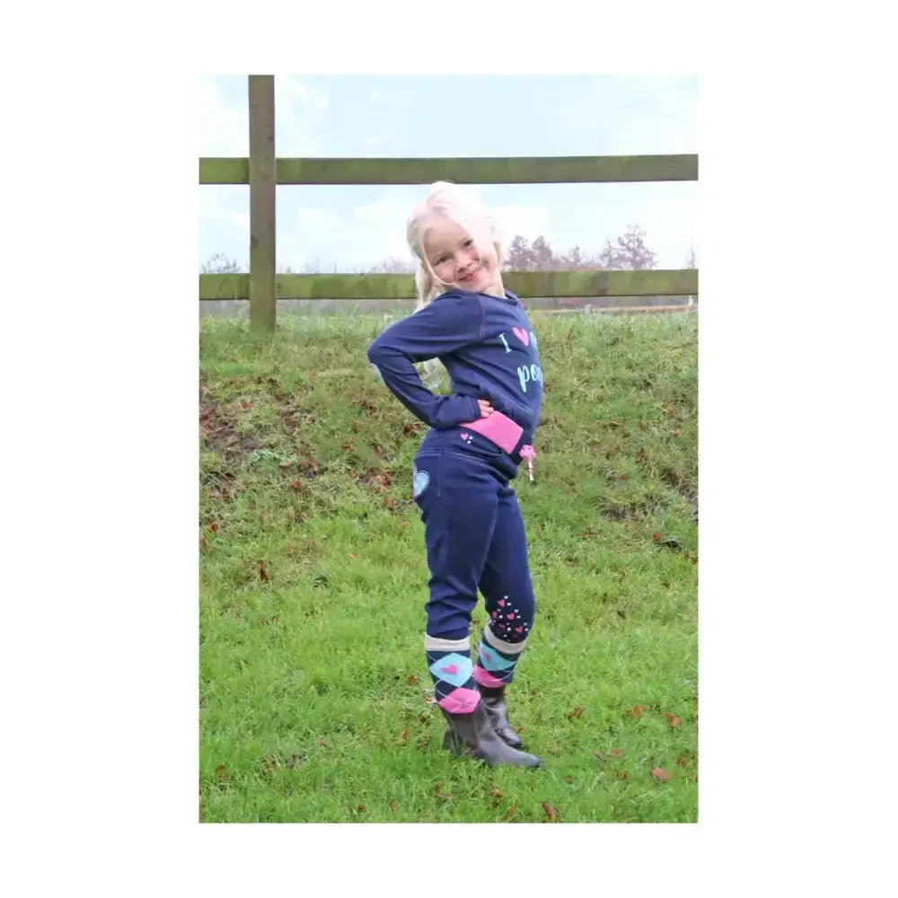 Navy blue long sleeve t shirt from i love my pony collection with i heart p print perfect for pony collection long sleeve fans