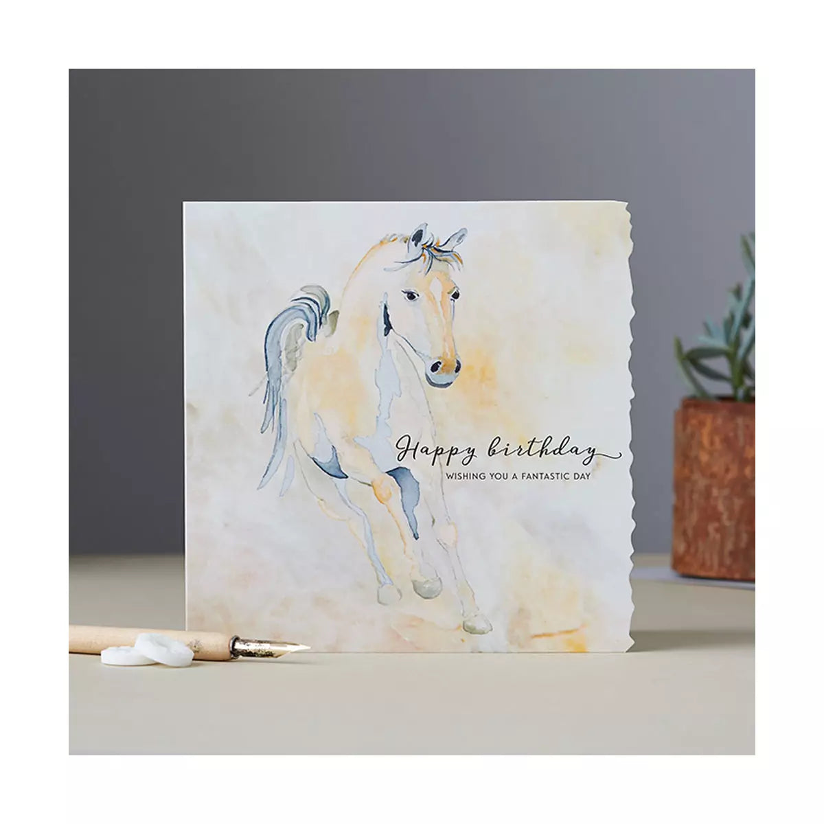 Deckled Edge Fanciful Dolomite Card Happy Birthday Fantastic Day Gift Cards Barnstaple Equestrian Supplies