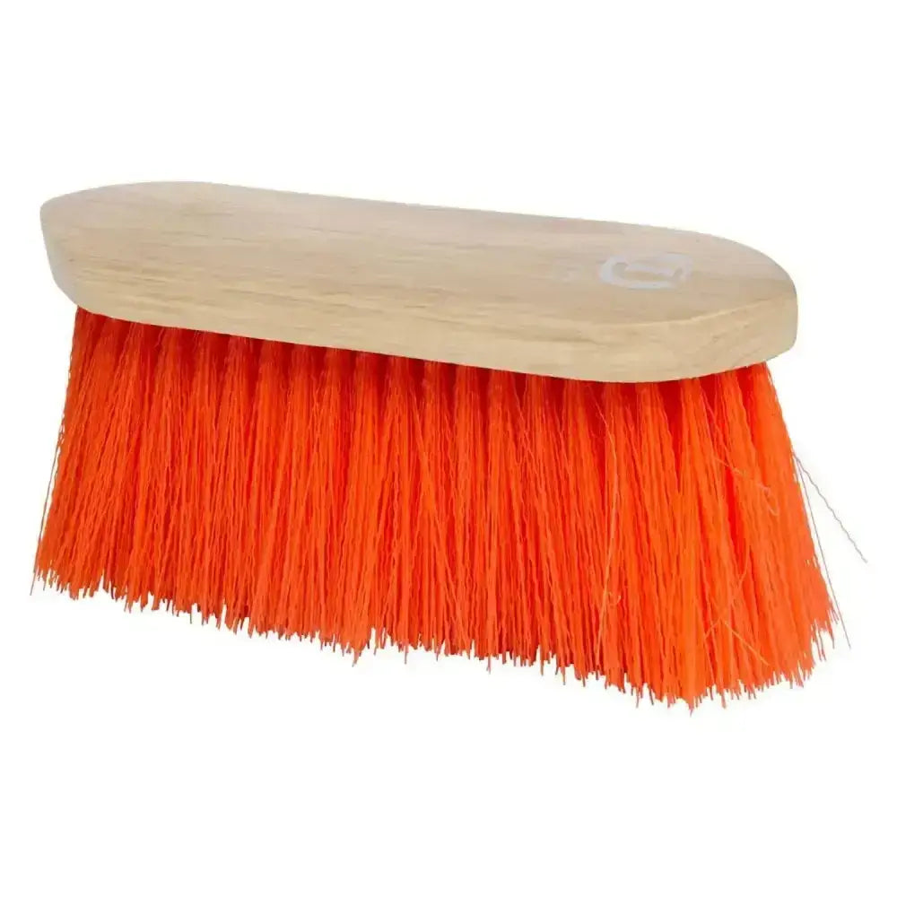 Bright orange imperial riding dandy brush with light wood handle designed for long hair grooming