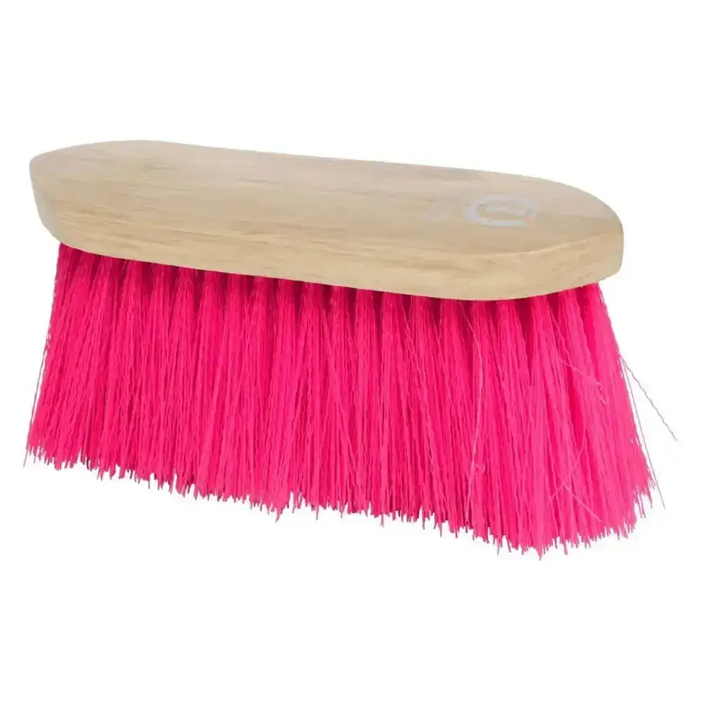 Imperial riding dandy brush long with bright pink bristles and light wood handle for grooming long hair