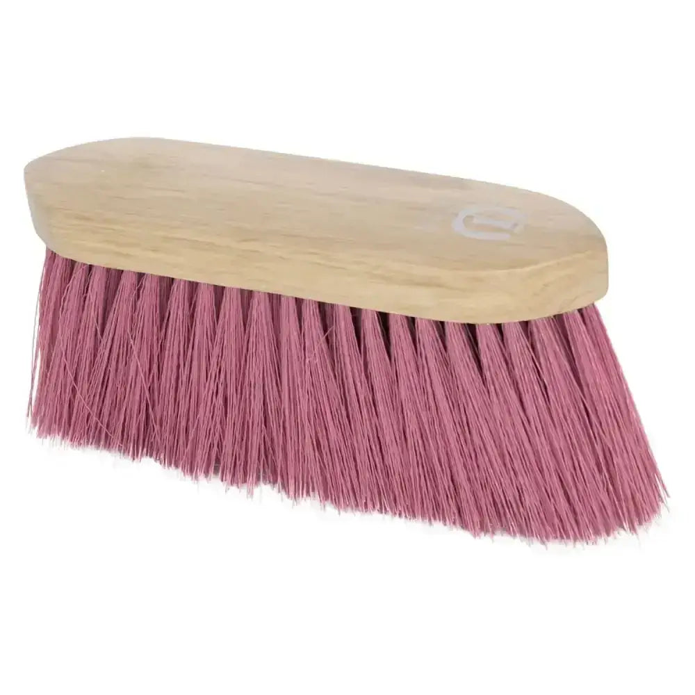 Imperial riding dandy brush long with pink bristles and a wooden handle for grooming horses