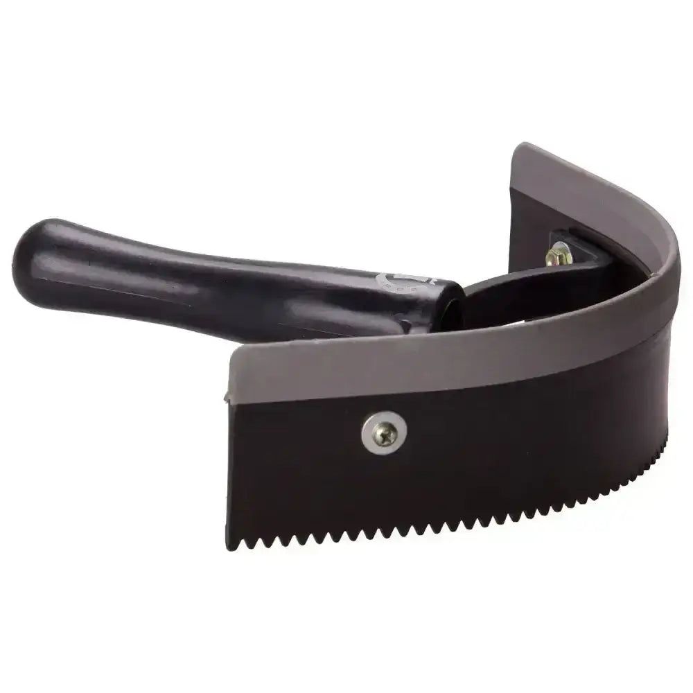 Imperial riding half round sweat scraper plastic with black curved handle and serrated edge for horse mane grooming