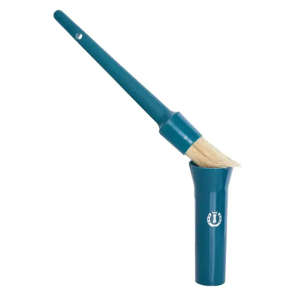 Teal imperial riding irhhoof oil brush with natural bristles and protective cap for riding irhhoof oil application