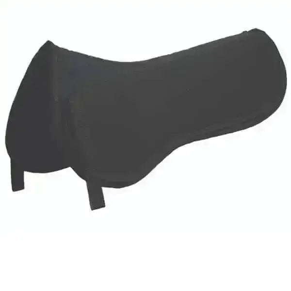Black interchangeable half pad rhinegold elite shock absorber with smooth padding and two fabric ties at the ends