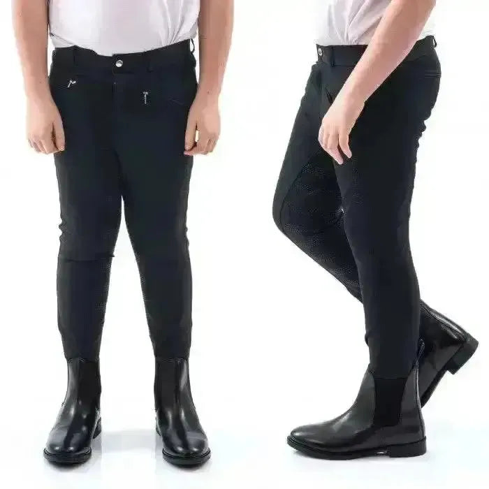 John Whitaker Miami Kids Breeches With Full Silicone Seat - B142K 5-6 Years Black Breeches