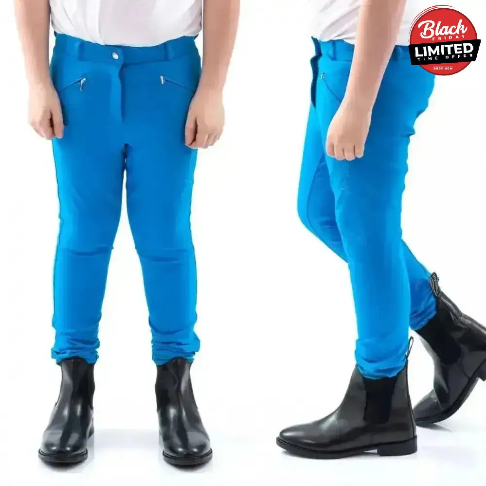 John Whitaker Miami Kids Breeches With Full Silicone Seat - B142K 5-6 Years White Breeches