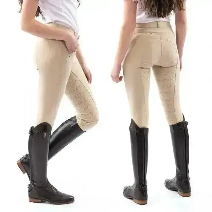 John Whitaker Miami Ladies Breeches With Full Silicone Seat - B142L 24" Beige Breeches