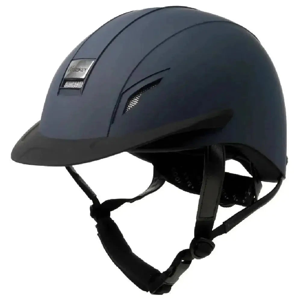 Matte black john whitaker vx2 riding helmet rh039b with sleek aerodynamic design and subtle ventilation slots