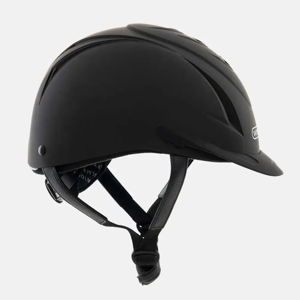 Black john whitaker nrg riding helmet rh040 adjustable with matte finish and sleek aerodynamic design for young riders