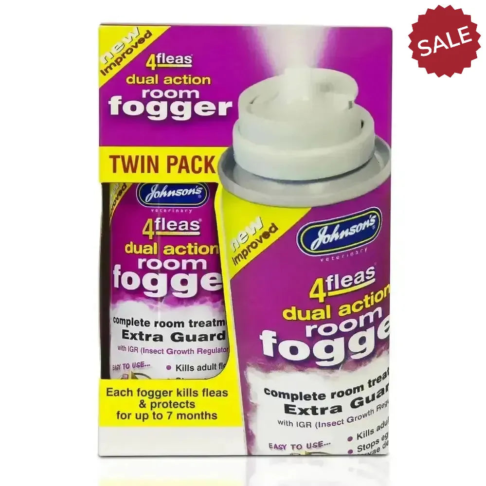 Johnson'S Veterinary 4Fleas Dual Action Fogger 100 ml x twin Pack Flea Treatments