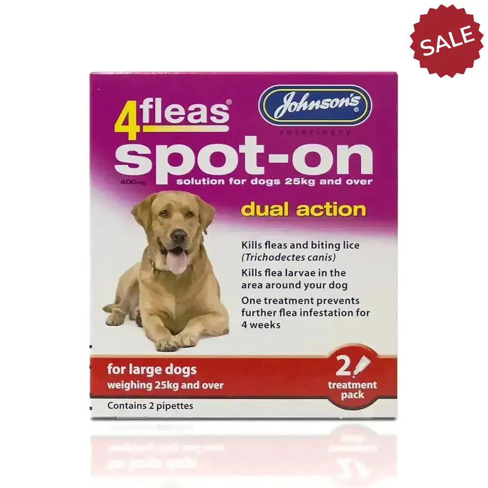 Johnson'S Veterinary 4Fleas Spot-On For Dogs 2 Pipettes Flea Treatments