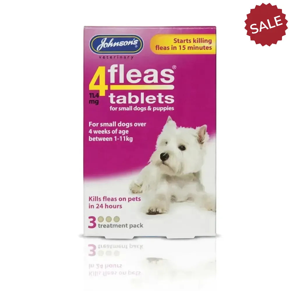 Johnson'S Veterinary 4Fleas Tablets For Puppies & Small Dogs 3 Tablets Flea Treatments