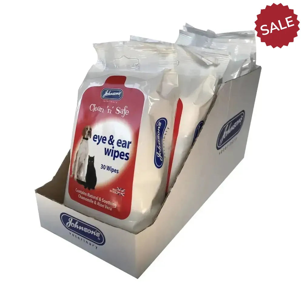Johnson'S Veterinary Clean 'N' Safe Eye & Ear Wipes Dog Grooming