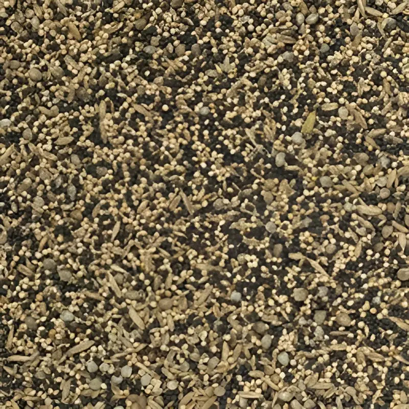 Johnston and jeff seed for soaking showing a mix of dark and light brown millet seed with slender stalks for equestrian use