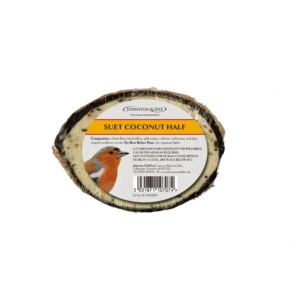 Johnston & Jeff Suet Coconut Half Plain x30 Bird Feed
