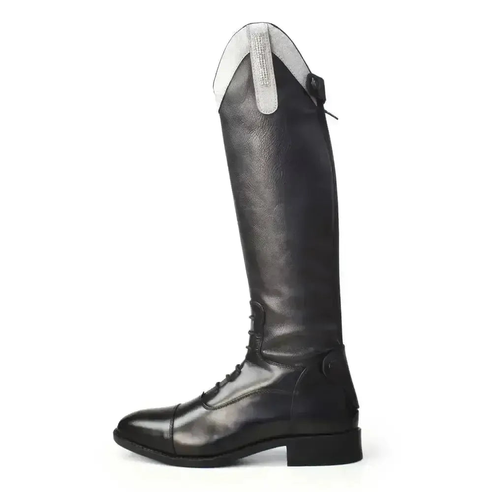 Kb44 Kids Como Piccino Silver Silver Diamante Top Silver Sparkle Top Size 31 - 12 Long Riding Boots
