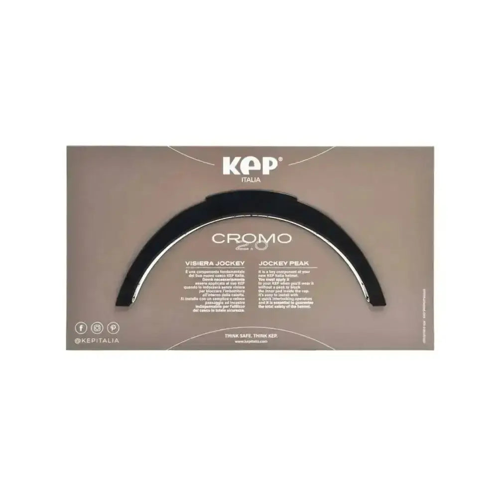 Black kep cromo 2.0 jockey peak riding hat with sleek curved design metallic trim and integrated microchip