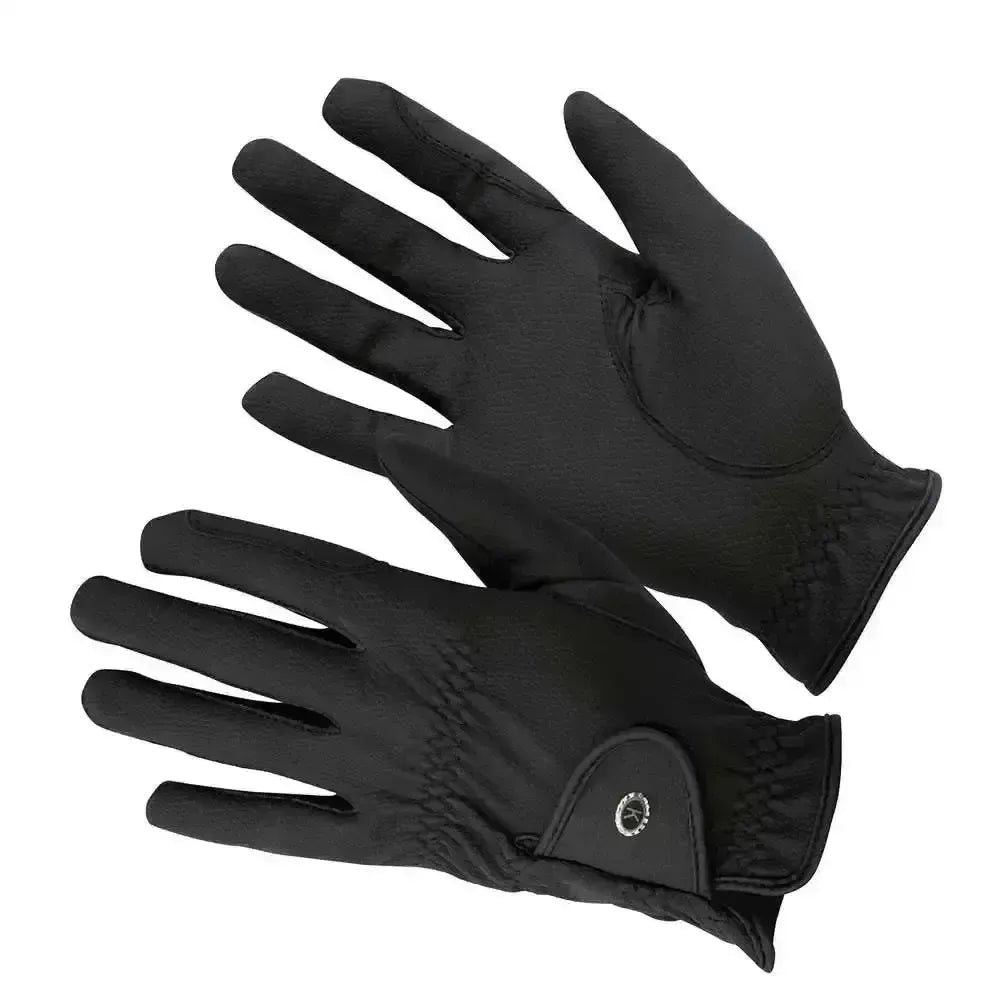 KM Elite ProGrip Gloves Black Black 10 Riding Gloves