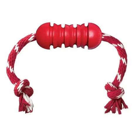 Kong Dental With Rope Medium Red Dog Toys