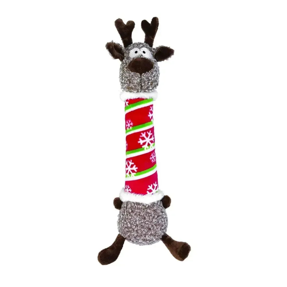 Kong Holiday Shakers Luvs Reindeer Medium Red Striped Dog Toys