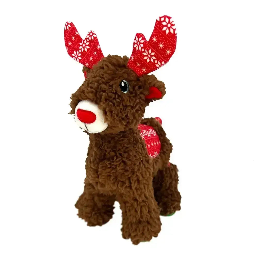 Kong Holiday Sherps Reindeer Red Medium Red Dog Toys